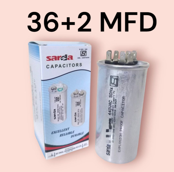 Running Multi capacitor for Air conditioner 440V 36+2/4/6 MFD (Aluminium) (Pack of 1)