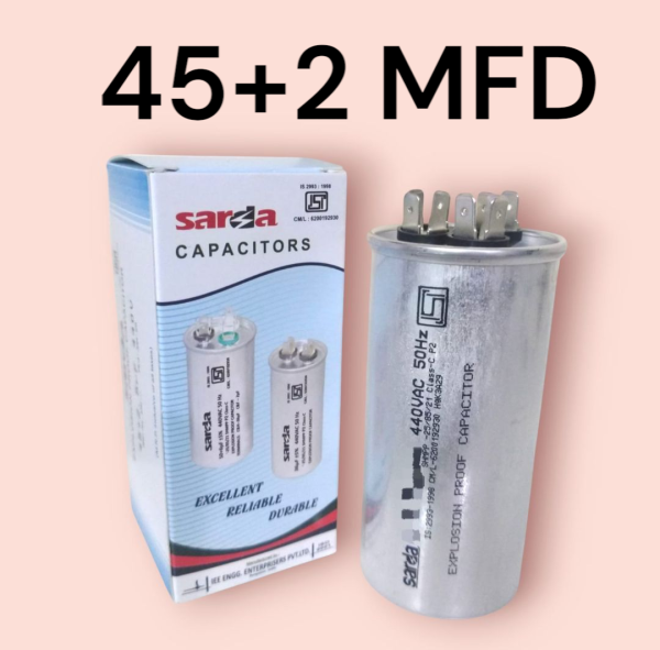 Running Multi capacitor for Air conditioner 440V 45+2/4/6 MFD (Aluminium) (Pack of 1)