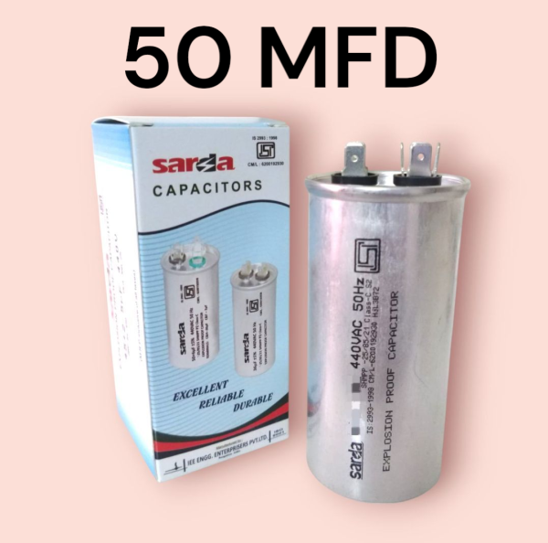 Running capacitor for Air conditioner 440V 50 MFD 6 pin (Aluminium) (Pack of 1)