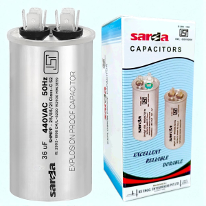 36 MFD Aluminium Body Capacitor 440VAC for Air Conditioners | Heavy-Duty Motor Run Capacitor | High-Performance Cooling Component