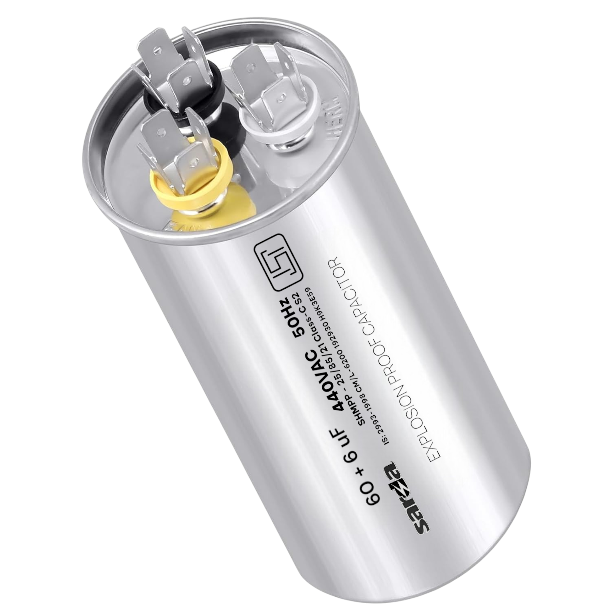 60 + 6 MFD Aluminium Body Multi-Capacitor 440VAC for Air Conditioners | Heavy-Duty Motor Run Capacitor | High-Performance Cooling Component - Image 3